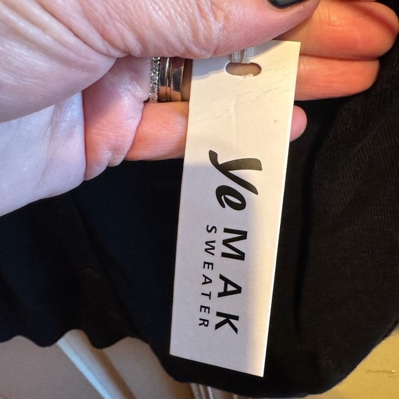 YeMak Black Crewneck Casual Button Down Sweater Cardigan Plus Size 2X - Picture 6 of 11